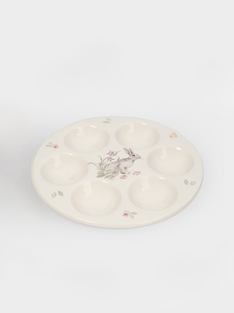 Блюдо пасхальное ANLAF-FDH-050825-8 Flower Rabbit 18 см