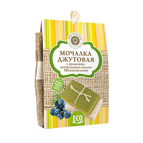 Джутовая мочалка+мыло Можжевельник MDP, 100гр