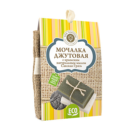 Джутовая мочалка+мыло Сакская грязь MDP, 100гр